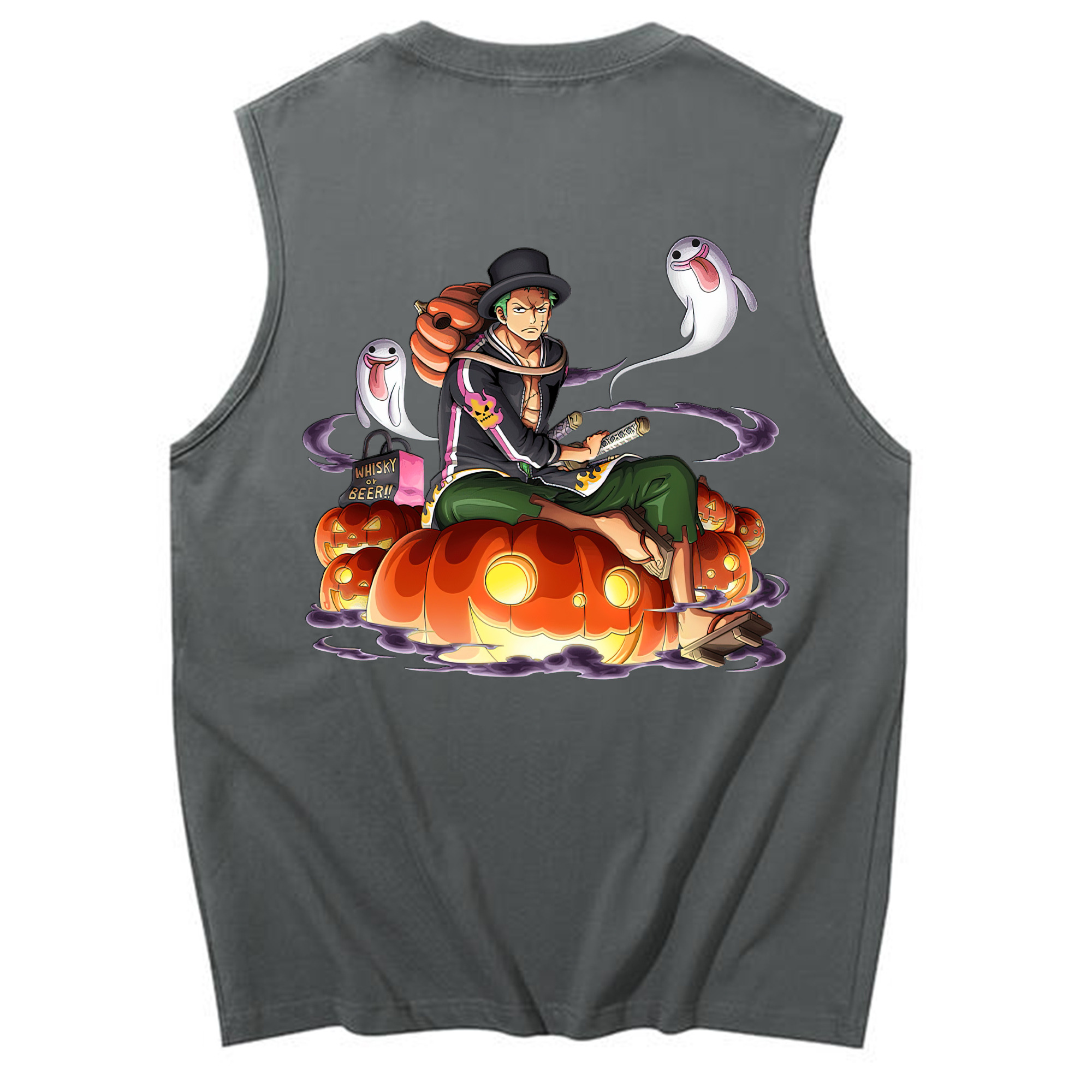 ワンピース ロロノア・ゾロ ONE PIECE Roronoa Zoro コットン100％タンクトップ（背面プリント）